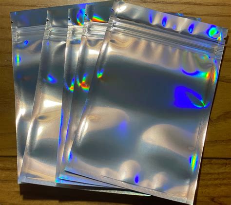 holographic zip bags.